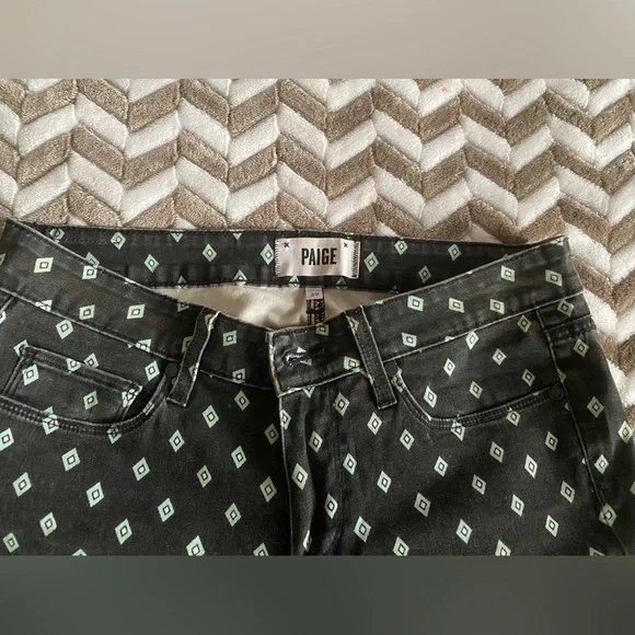 PAIGE Teal Diamond Gray Black stone wash Verdugo Ultra Skinny Jeans size… - Picture 3 of 7